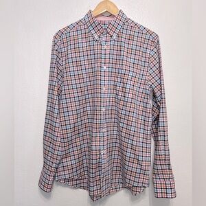 J. McLaughlin Collis Classic Fit Plaid Mens Cotton Button Down Shirt Size Medium